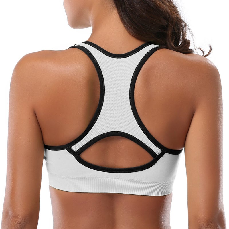 MIRITY Women Racerback Sports Bras - High Impact Workout Gym Activewear Bra,Black+dgrey+white,2XL Fit 38DD 40DD 42C 42D 42DD - Image 5